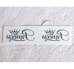 Термонаклейка "Принцесса-черный" высота - 1,5 длина 3,0 см (пара)