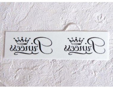 Термонаклейка "Принцесса-черный" высота - 1,5 длина 3,0 см (пара)