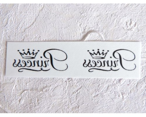 Термонаклейка "Принцесса-черный" высота - 1,5 длина 3,0 см (пара)