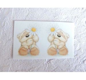 Термонаклейка "Мишка" высота - 2,5 см (пара)