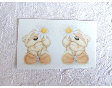 Термонаклейка "Мишка" высота - 2,5 см (пара)