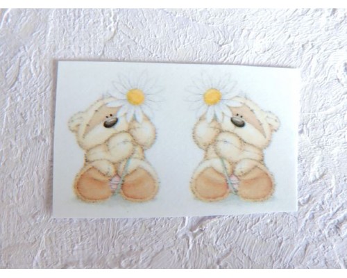 Термонаклейка "Мишка" высота - 2,5 см (пара)