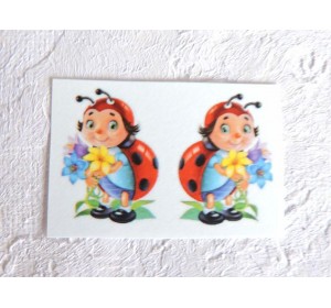 Термонаклейка "Божья коровка" высота - 2.5 см (пара)
