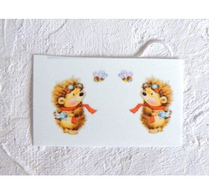 Термонаклейка "Ежик" высота - 2.0 см (пара)