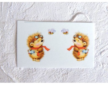 Термонаклейка "Ежик" высота - 2.0 см (пара)