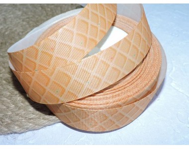 Репсовая лента 25 мм с рисунком "Рожок", - 1 м