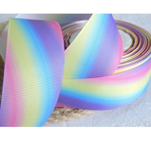 Репсовая лента 40 мм с рисунком "Радуга"  - 1 м