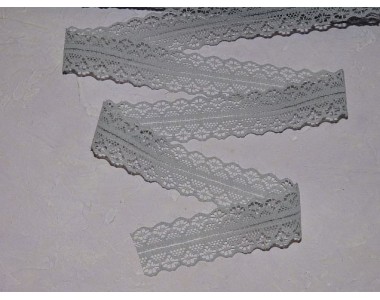 Кружево капрон 25мм серый цвет - 1м