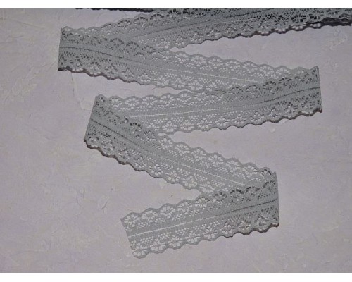 Кружево капрон 25мм серый цвет - 1м