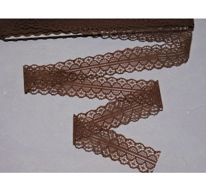 Кружево капрон 25мм коричневый цвет - 1м