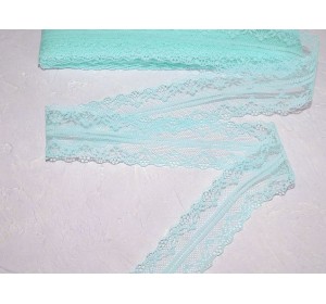 Кружево капрон 40 мм  бирюзовый цвет - 1м