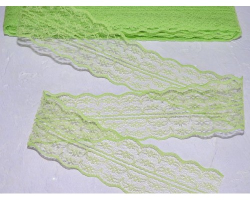 Кружево капрон 45 мм салатовый цвет - 1м