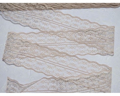 Кружево капрон 45 мм  темно-бежевый цвет - 1м