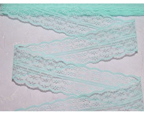 Кружево капрон 45 мм  светло-бирюзовый  цвет - 1м