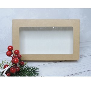 Коробка крафт с окном 20*12*4 см - 1 шт.