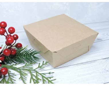 Коробка крафт 11,5(9,5)*11,5(9,5)*5 см - 1 шт.
