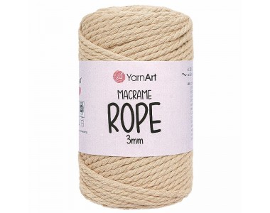 Пряжа YarnArt 'Macrame Rope 3мм' 250гр 63м (60% хлопок, 40% вискоза и полиэстер) - 1 моток.