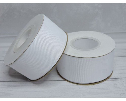 Репсовая лента 40 мм "1 сорт", белый -1 м