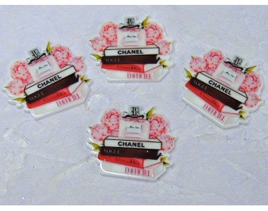 Кабошон-вырубка "Духи  с книгами " 3,4*2,9 см - 1 шт.