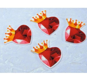 Кабошон-вырубка "Сердечко с короной" 3,4*3,5 см - 1 шт.