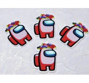 Кабошон-вырубка "Игра" 2,5*3,6 см - 1 шт.