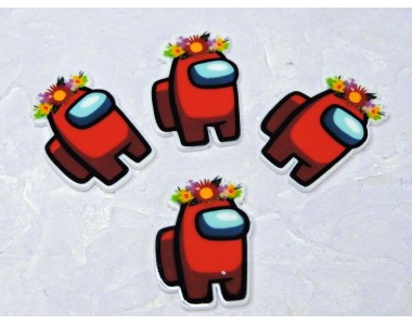 Кабошон-вырубка "Игра" 2,6*3,5 см - 1 шт.