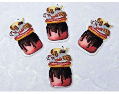 Кабошон-вырубка "Сладости" 2*3,5 см - 1 шт.