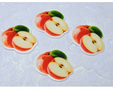 Кабошон-вырубка"Яблоко" 3,5*3 см - 1 шт.