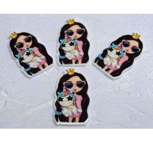 Кабошон-вырубка "Девочка" 2,2*3,8 см - 1 шт.