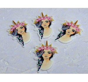 Кабошон-вырубка "Девочка" 2,7*4 см - 1 шт.