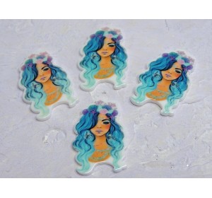 Кабошон-вырубка "Девочка" 2,3*3,6 см - 1 шт.