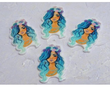 Кабошон-вырубка "Девочка" 2,3*3,6 см - 1 шт.