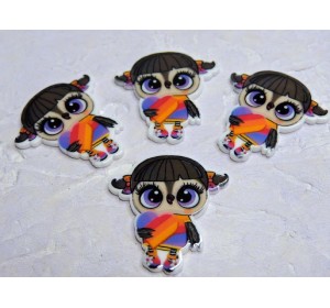 Кабошон-вырубка "Совенок Likee" 3,3*3,6 см - 1 шт.