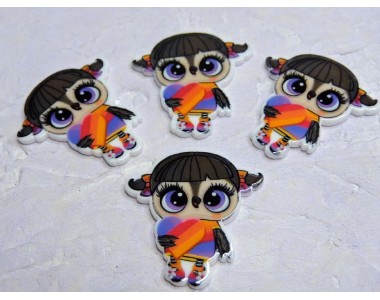 Кабошон-вырубка "Совенок Likee" 3,3*3,6 см - 1 шт.