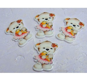 Кабошон-вырубка "Мишка" 2,5*3,5 см - 1 шт.