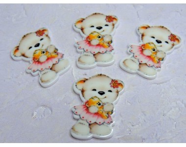 Кабошон-вырубка "Мишка" 2,5*3,5 см - 1 шт.