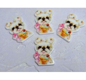 Кабошон-вырубка "Собачка" 2,2*3,5 см - 1 шт.