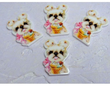 Кабошон-вырубка "Собачка" 2,2*3,5 см - 1 шт.