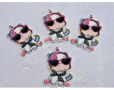 Кабошон-вырубка "Единорог" 2,5*3,8 см  - 1 шт.