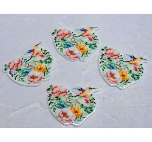 Кабошон-вырубка "Цветы" 3,5*2,8 см - 1 шт.