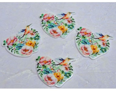 Кабошон-вырубка "Цветы" 3,5*2,8 см - 1 шт.