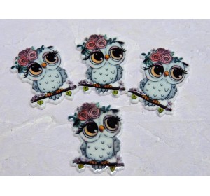 Кабошон-вырубка "Сова" 2,6*3,5 см  - 1 шт.