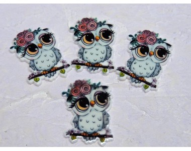 Кабошон-вырубка "Сова" 2,6*3,5 см  - 1 шт.