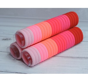 Бесшовные резинки для волос 3 см, в тубе 22 шт (розовые)