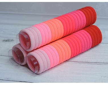 Бесшовные резинки для волос 3 см, в тубе 22 шт (розовые)