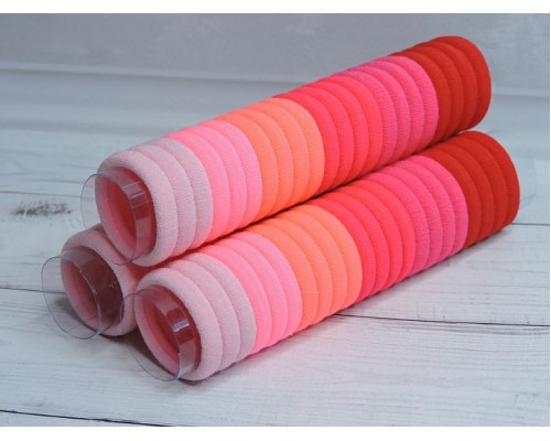 Бесшовные резинки для волос 3 см, в тубе 22 шт (розовые)