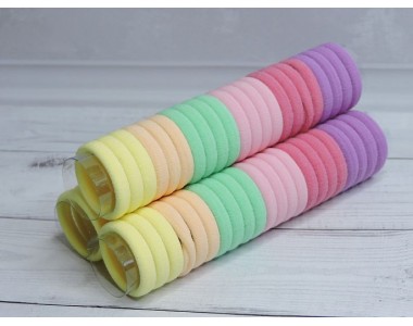 Бесшовные резинки для волос 3 см, цв. ассорти №2  в тубе 22 шт