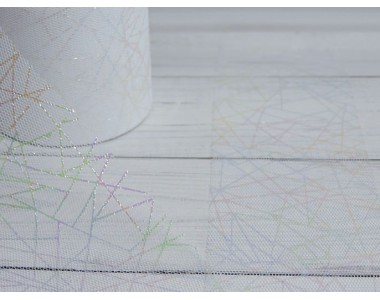 Фатин "Узор" 5,5 см, цв. белый - 1 м.