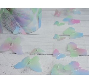 Фатин "Бабочки" 5,5 см, цв. раадужный №1 - 1 м.