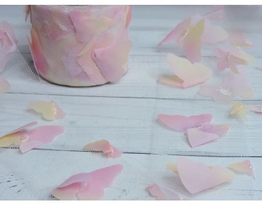 Фатин "Бабочки" 5,5 см, цв. радужный №2 - 1 м.